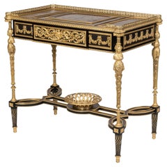 19th Century French Louis XVI Style Table by Henry Dasson with Lacquer Panels