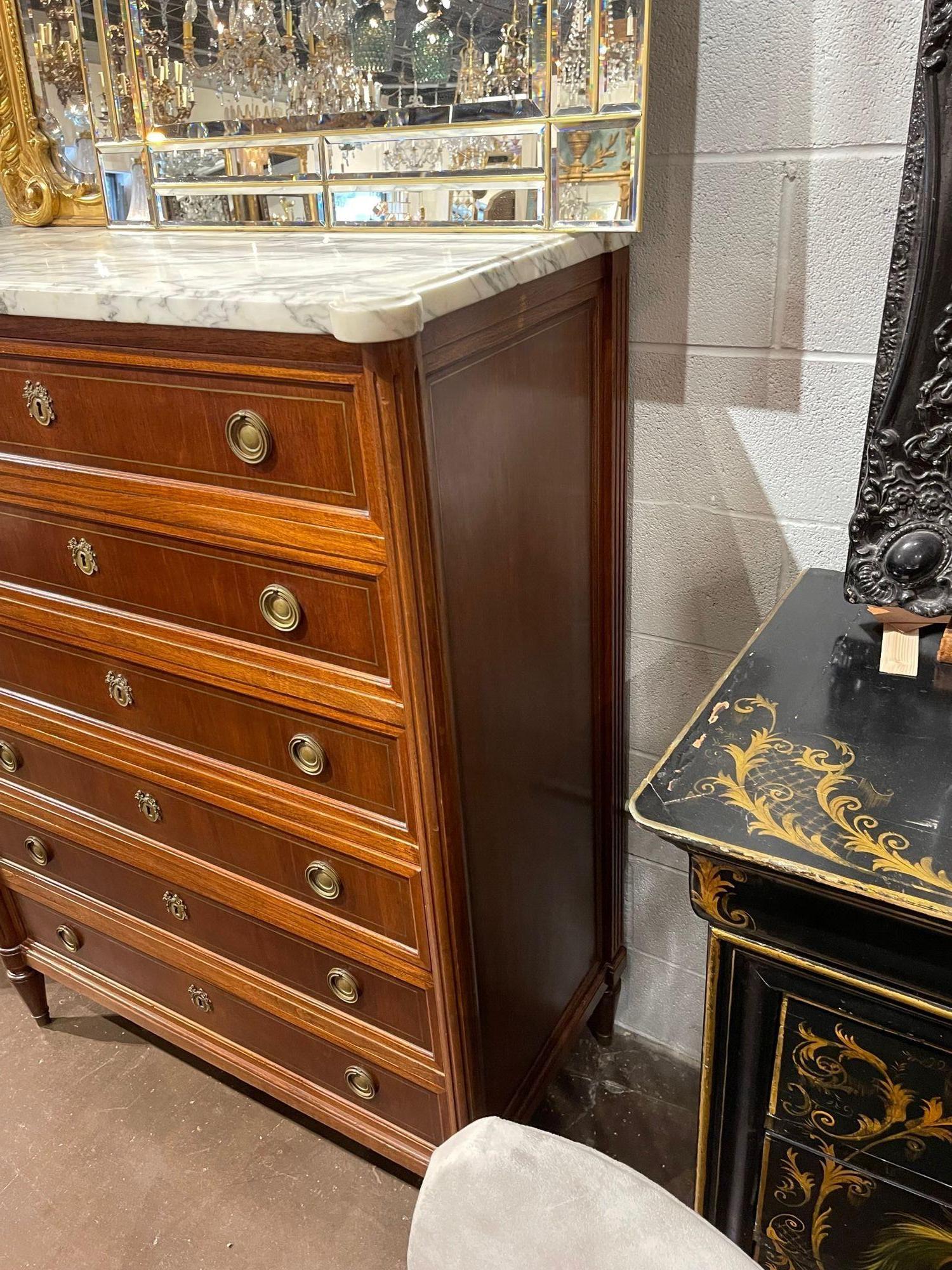 19th Century French Louis XVI Style Tall Dresser For Sale at 1stDibs