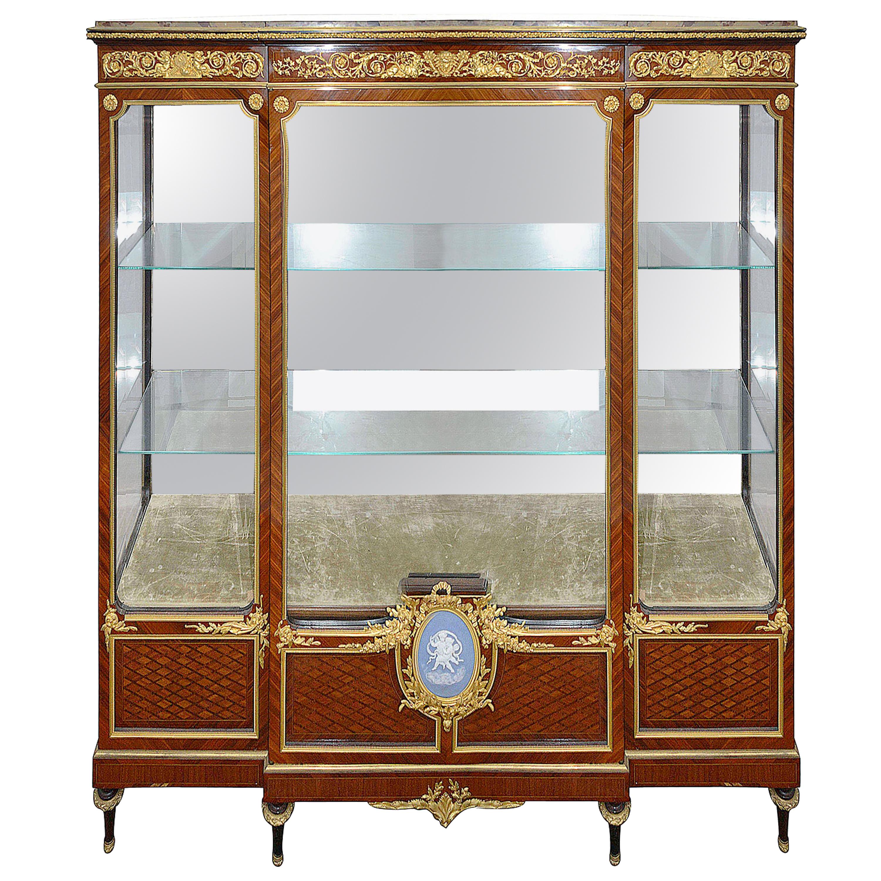 19th Century French Louis XVI style Vitrine, after Linke For Sale