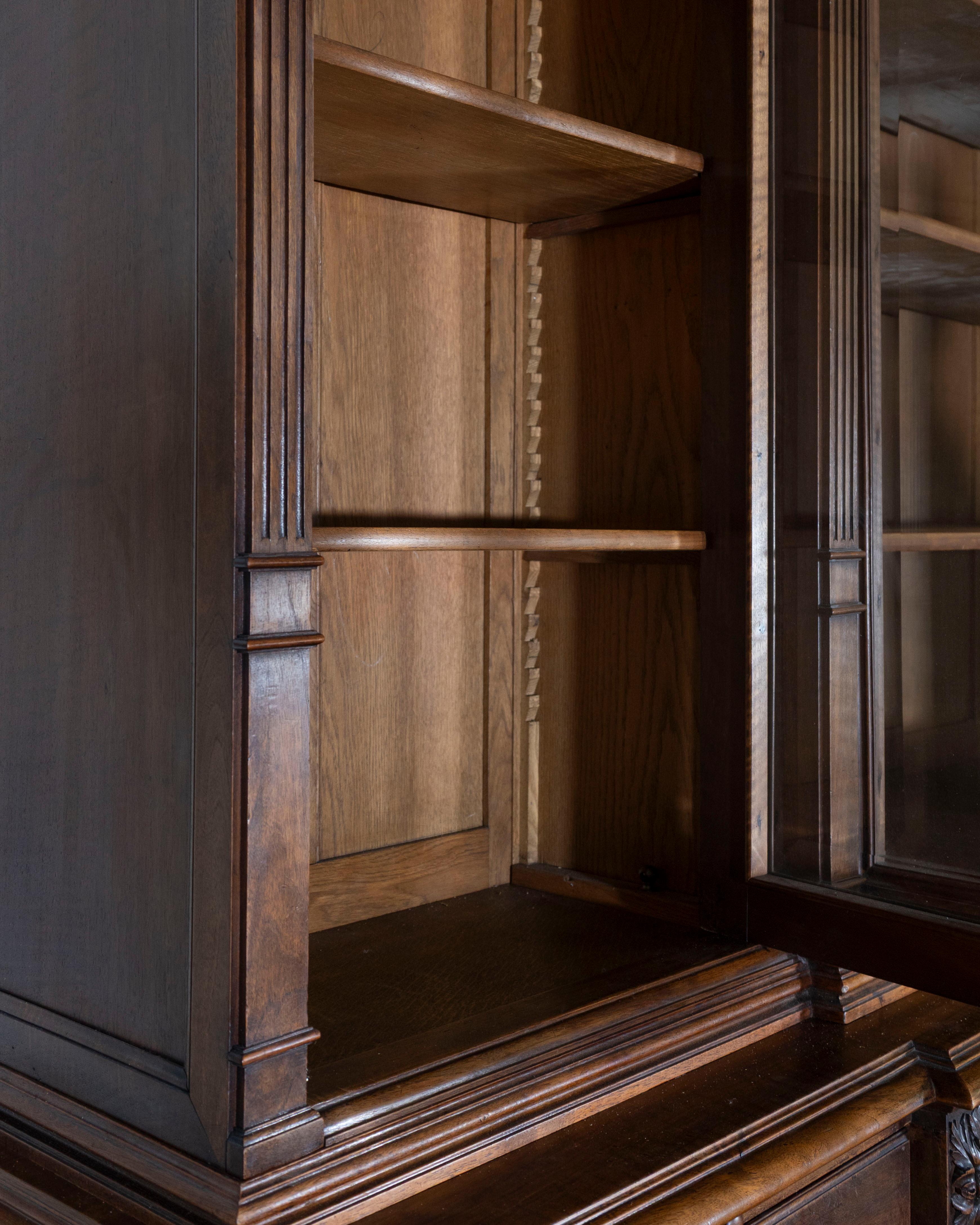 19th Century French Louis XVI Style Walnut 8-Door Bookcase For Sale 8