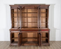 19th Century French Louis XVI Style Walnut 8-Door Bookcase