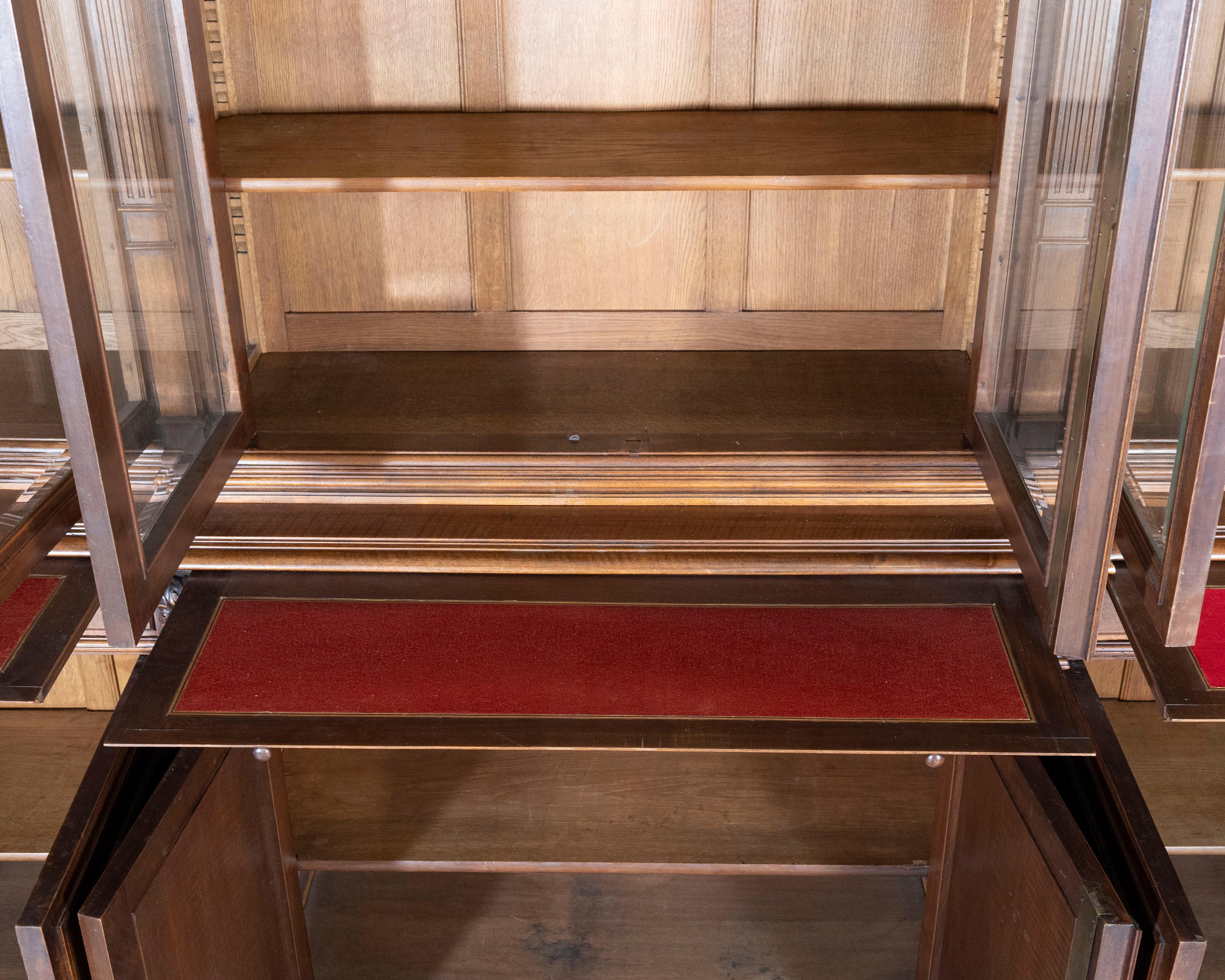19th Century French Louis XVI Style Walnut 8-Door Bookcase In Good Condition For Sale In Atlanta, GA