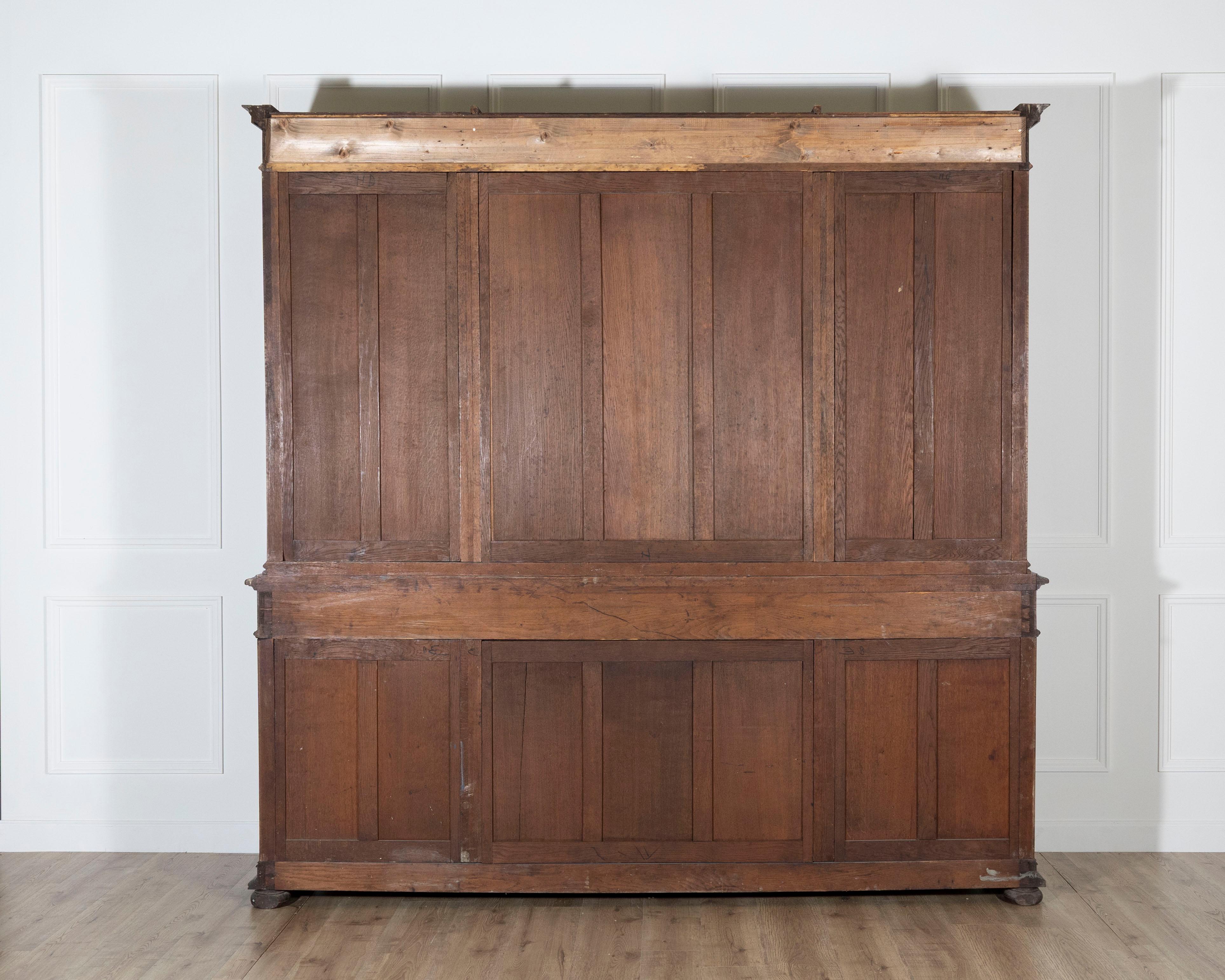 19th Century French Louis XVI Style Walnut 8-Door Bookcase For Sale 4