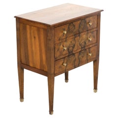 Used 19th Century French Louis XVI Style Walnut and Burled Walnut Petite Commode