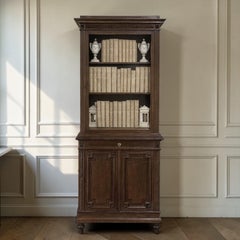 19th Century French Louis XVI Style Walnut Bookcase