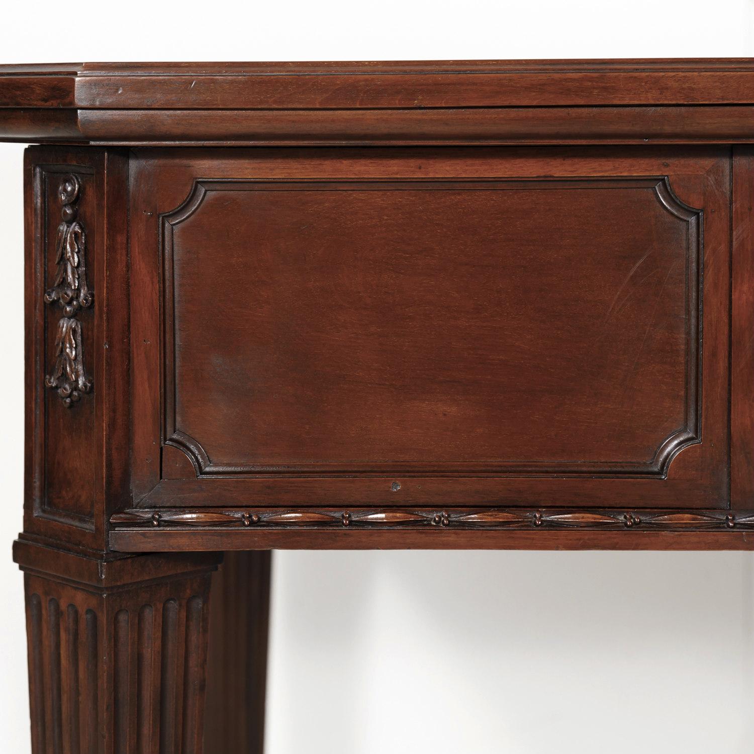 19th Century French Louis XVI Style Walnut Bureau Plat or Desk with Leather Top 13