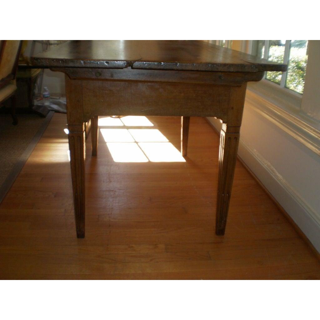 19th Century French Louis XVI Style Rustic Walnut Table In Good Condition For Sale In Houston, TX