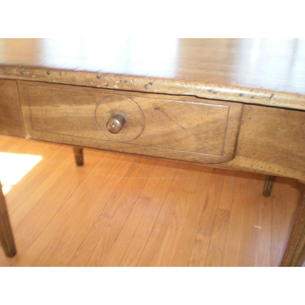 19th Century French Louis XVI Style Rustic Walnut Table For Sale 1