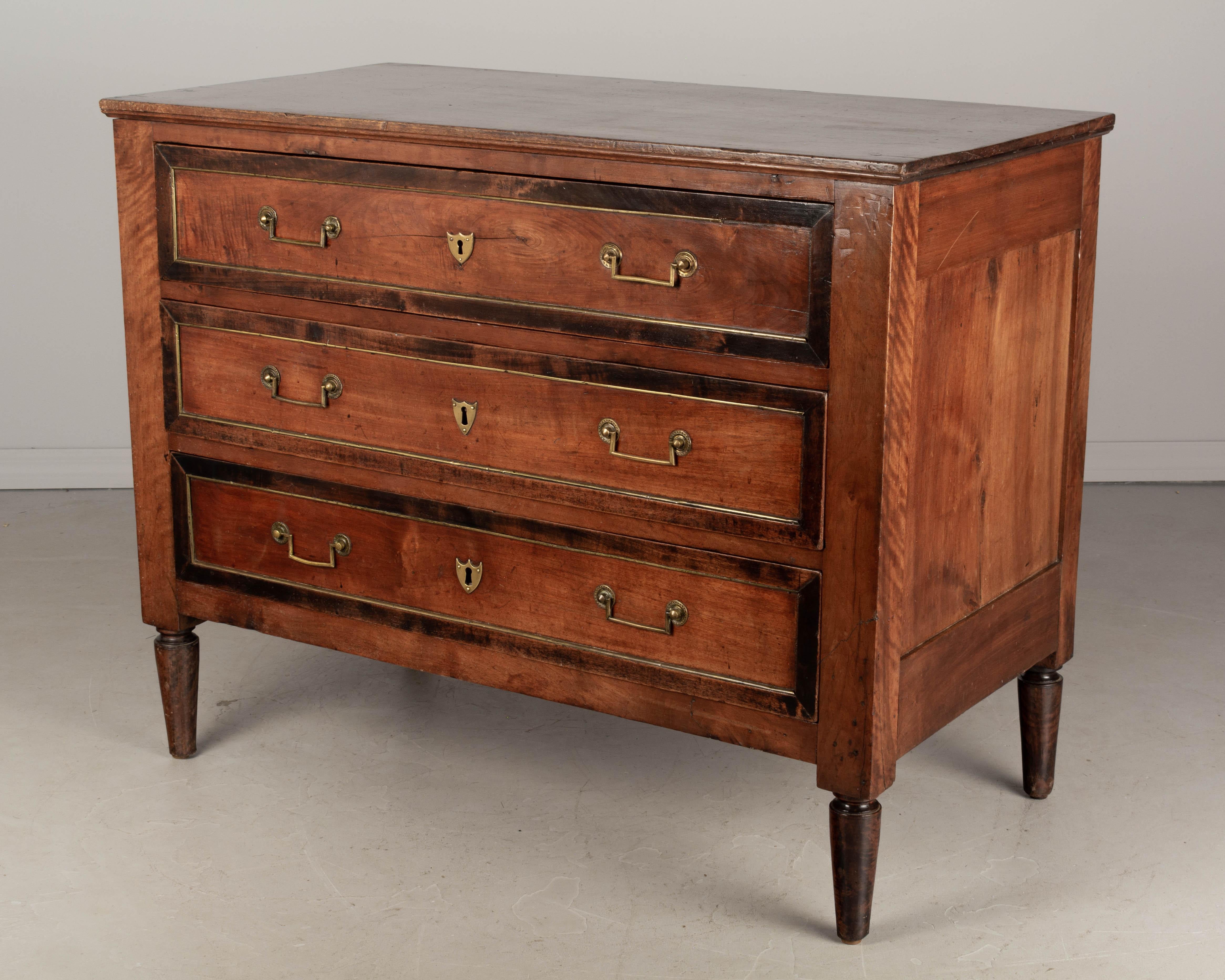 Cast 19th Century French Louis XVI Style Walnut Commode For Sale