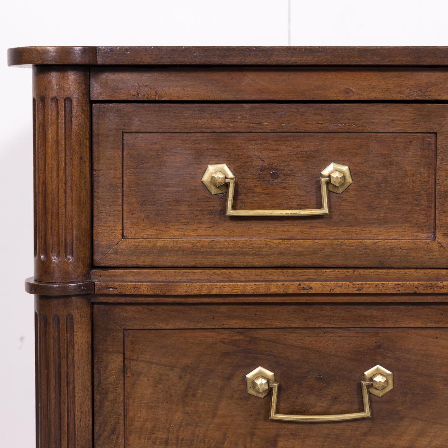 19th Century French Louis XVI Style Walnut Commode or Chest of Drawers 4