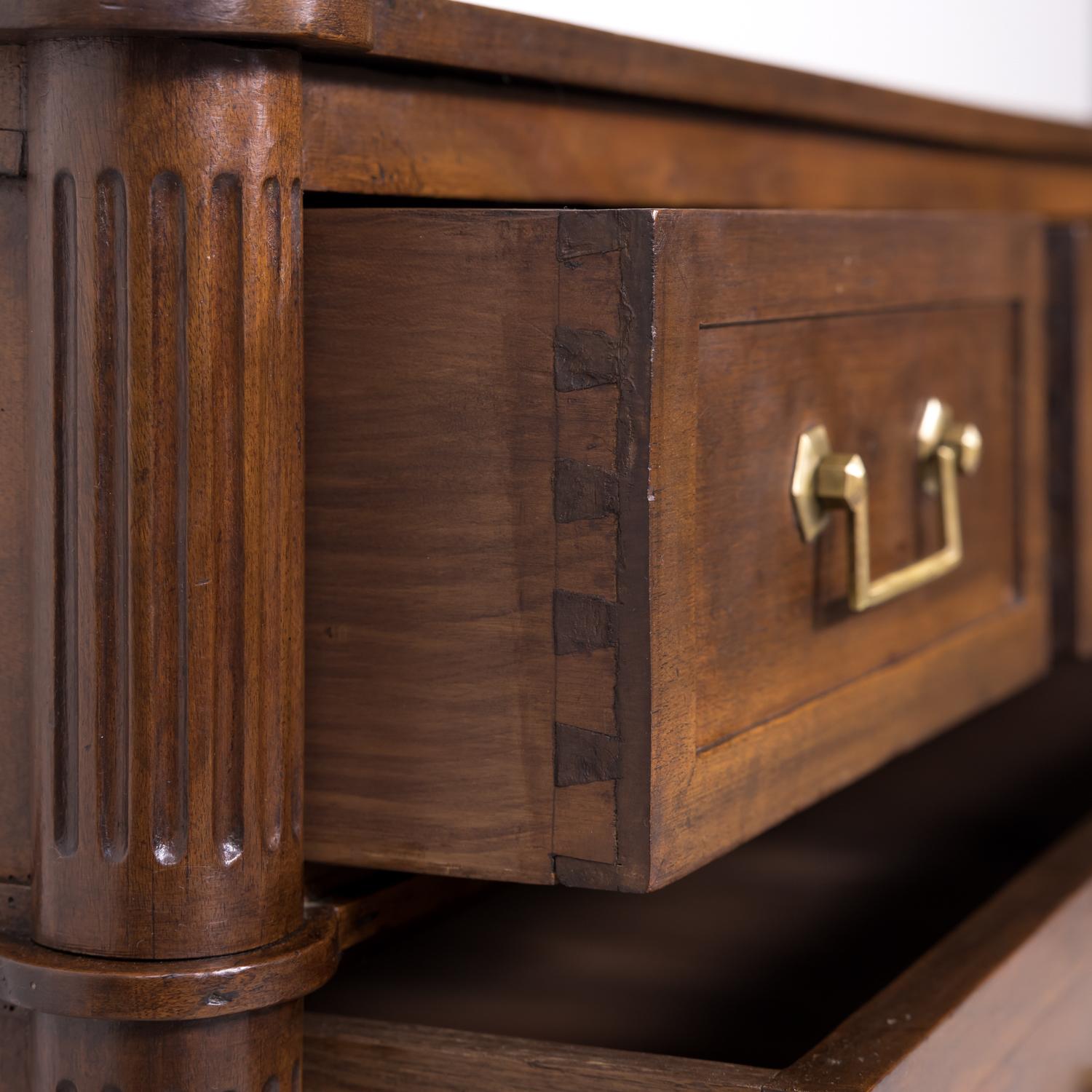 19th Century French Louis XVI Style Walnut Commode or Chest of Drawers 5