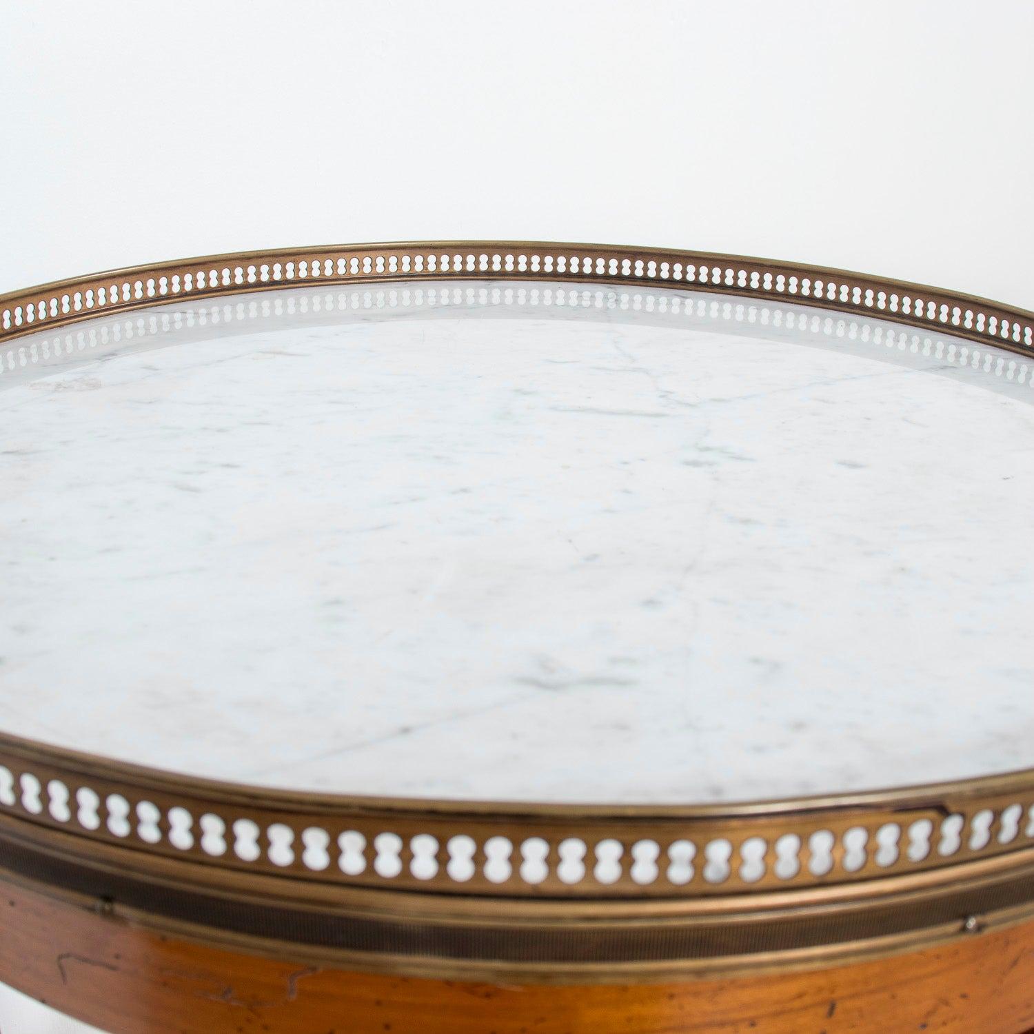 19th Century French Louis XVI Style Walnut Dessert Stand with Carrara Marble Top For Sale 6