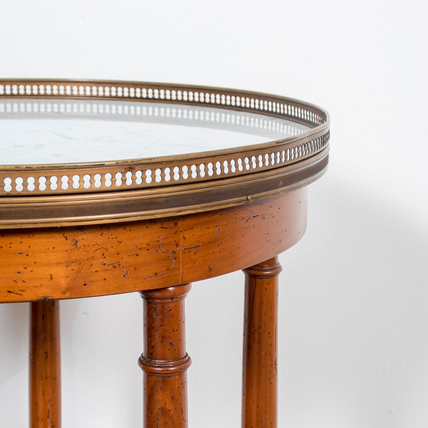 19th Century French Louis XVI Style Walnut Dessert Stand with Carrara Marble Top For Sale 1