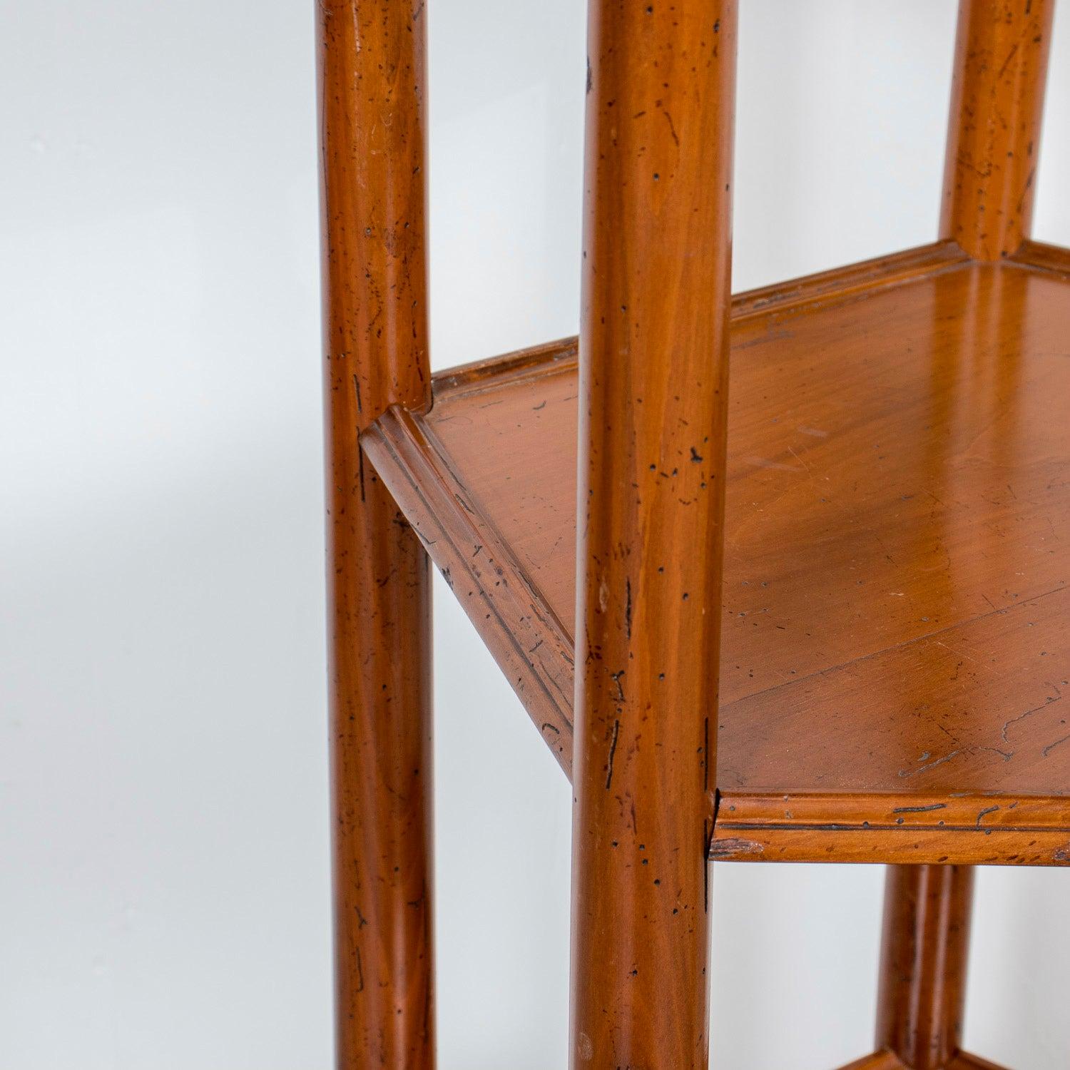 19th Century French Louis XVI Style Walnut Dessert Stand with Carrara Marble Top For Sale 2