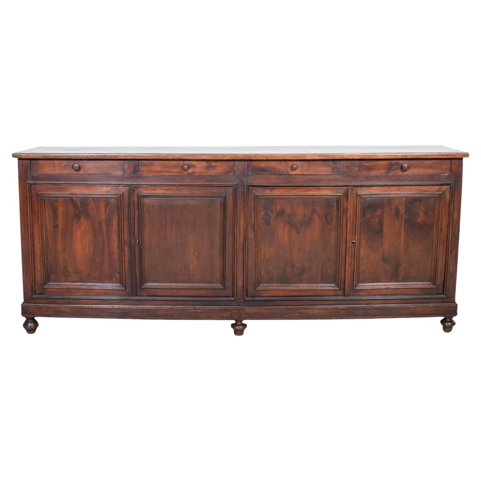 19th Century French Louis XVI Style Walnut Enfilade Buffet from Normandy