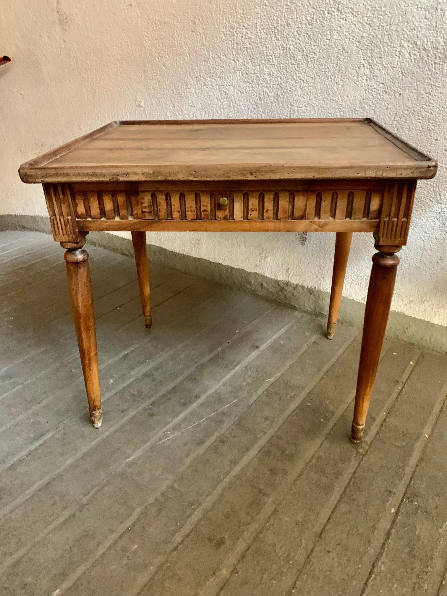 19th Century French Louis XVI Style Walnut Writing Table or Side Table 10