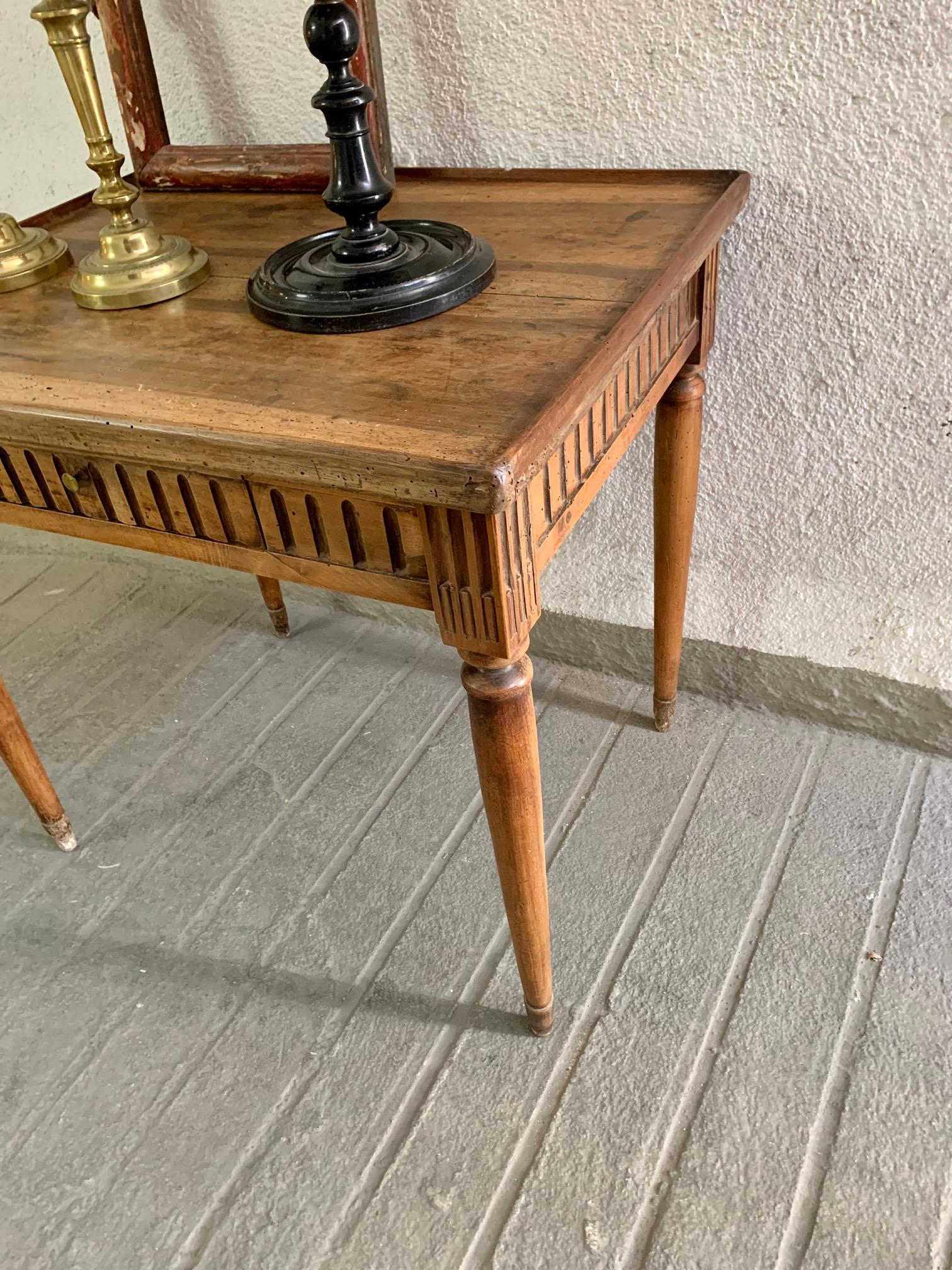 19th Century French Louis XVI Style Walnut Writing Table or Side Table 14