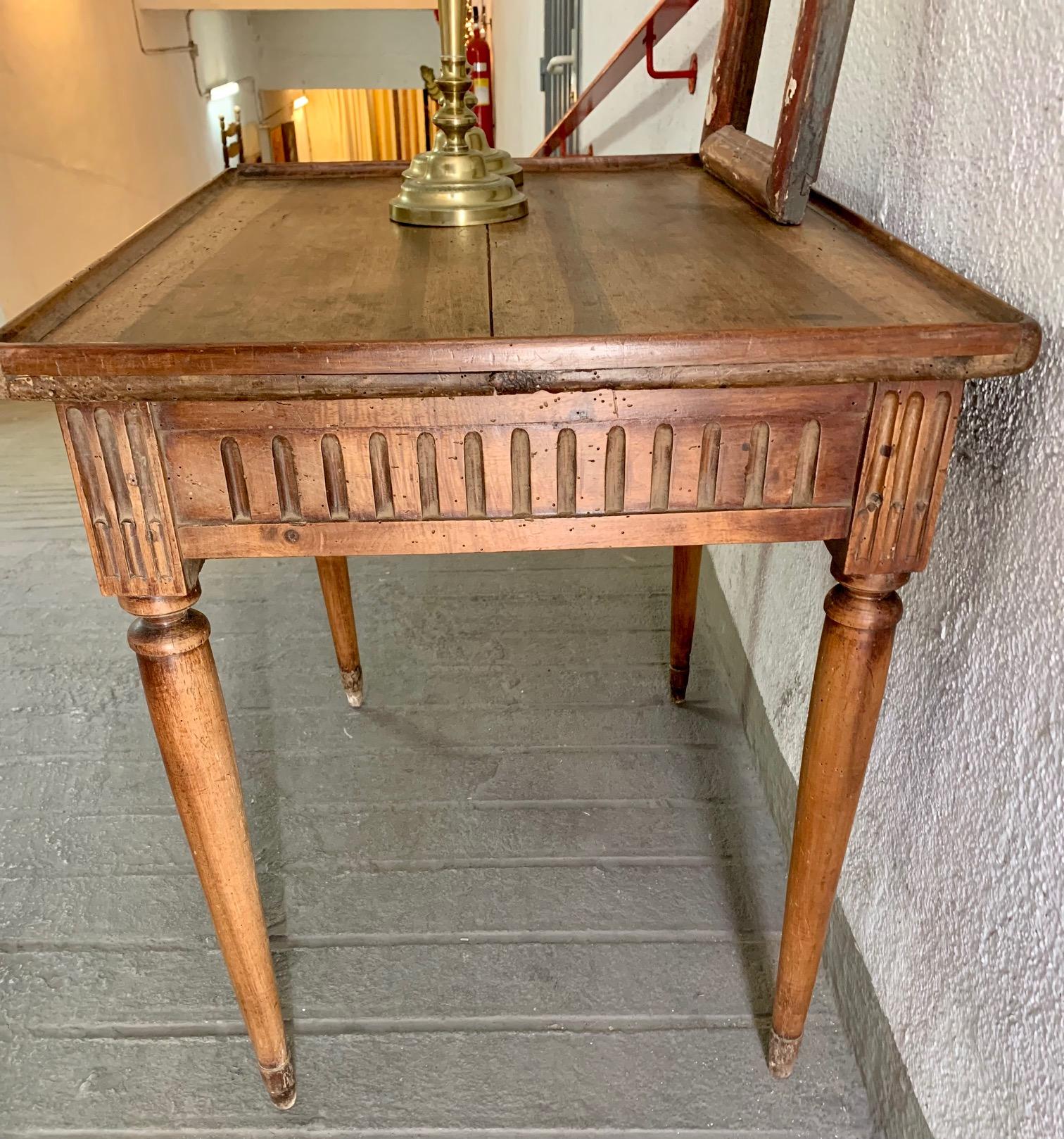 19th Century French Louis XVI Style Walnut Writing Table or Side Table 15