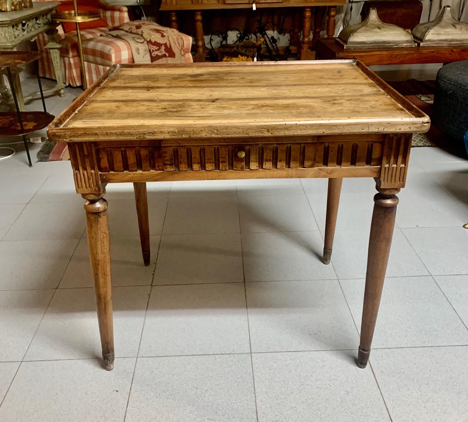 19th Century French Louis XVI Style Walnut Writing Table or Side Table 3