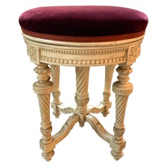 19th Century French Louis XVI Style White Lacquered Stool