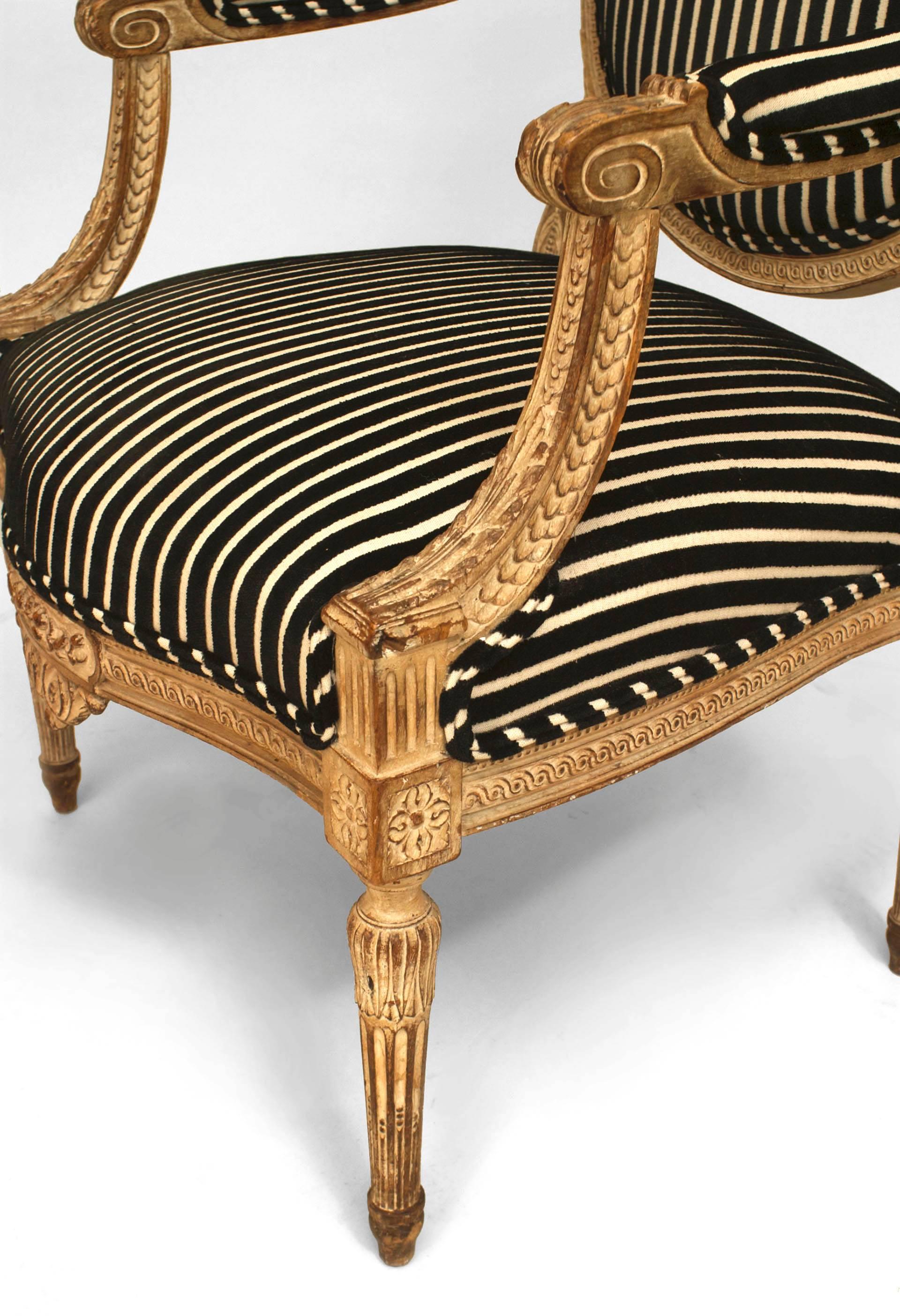 striped louis chair