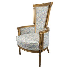 Chaise Wingback de style Louis XVI du 19ème siècle