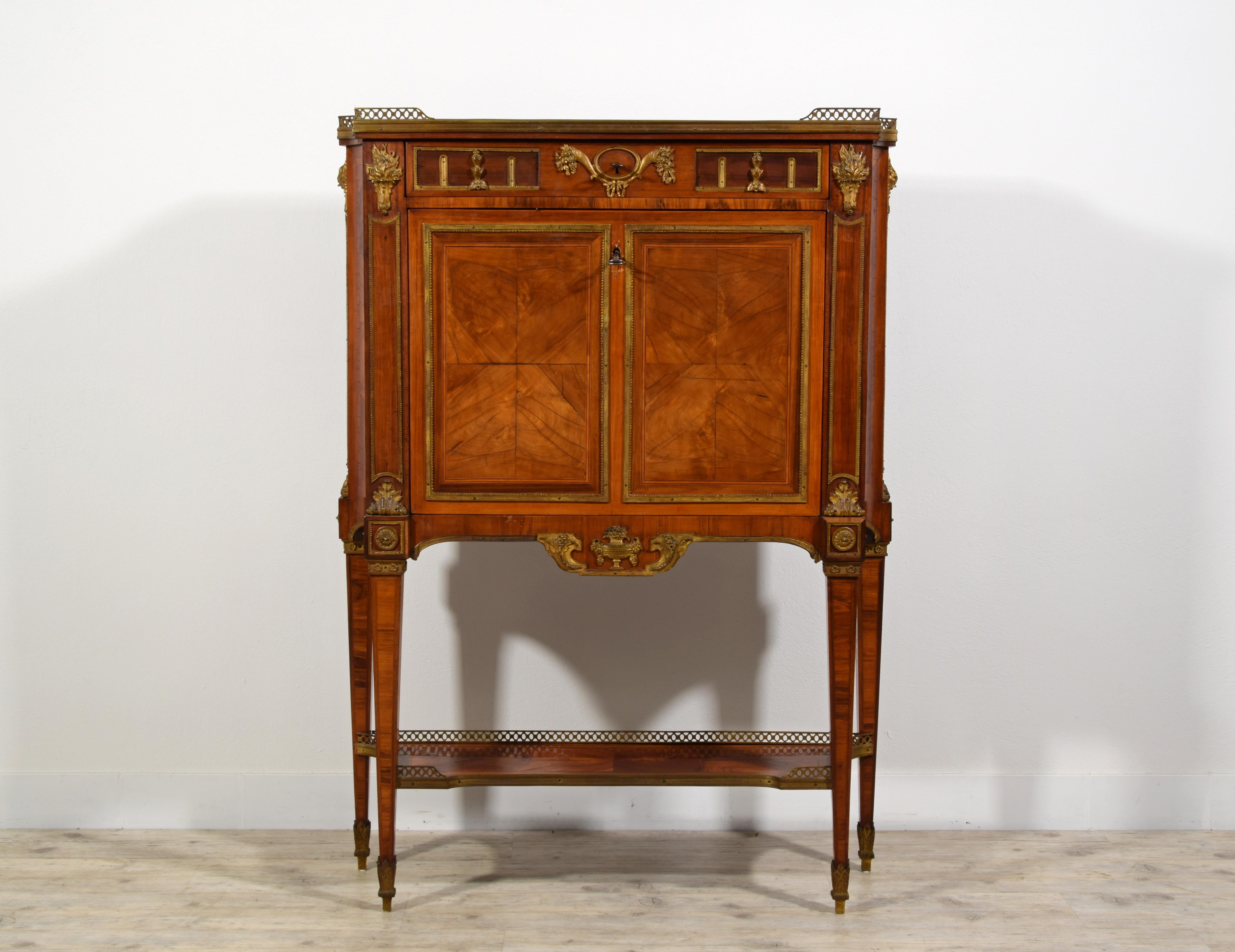19th Century, French Louis XVI Style Wood Secretaire Sideboard 

Rare veneered wood secretaire sideboard, France, late 18th century - early 19th century
Measurements: cm W 105 x H 113 x D 35; height of the desk top with open drop 75 cm

The Louis