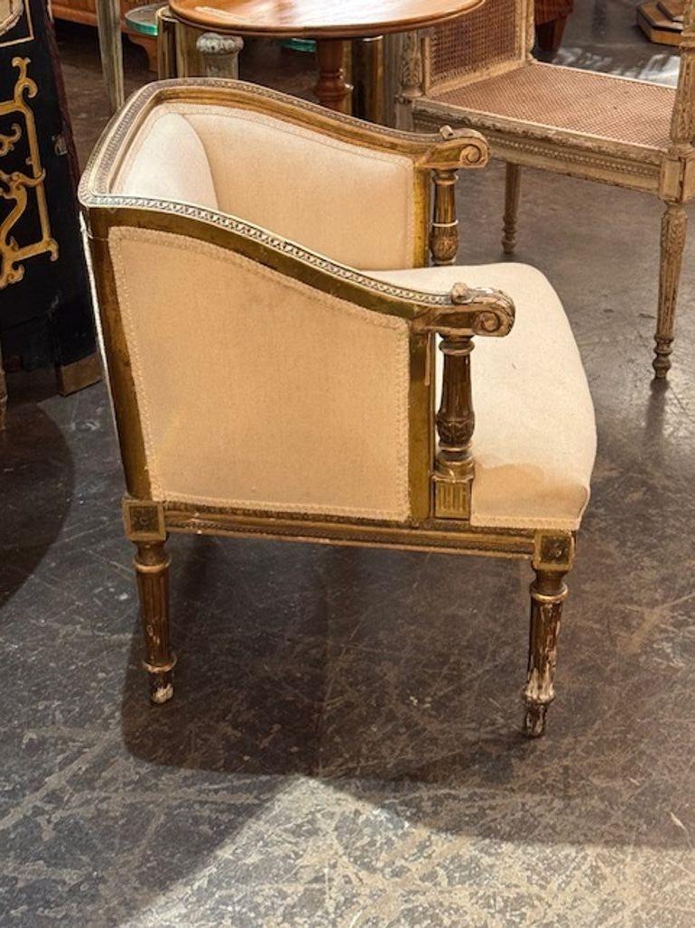 19th Century French Louis XVI Vanity Chair In Good Condition For Sale In Dallas, TX