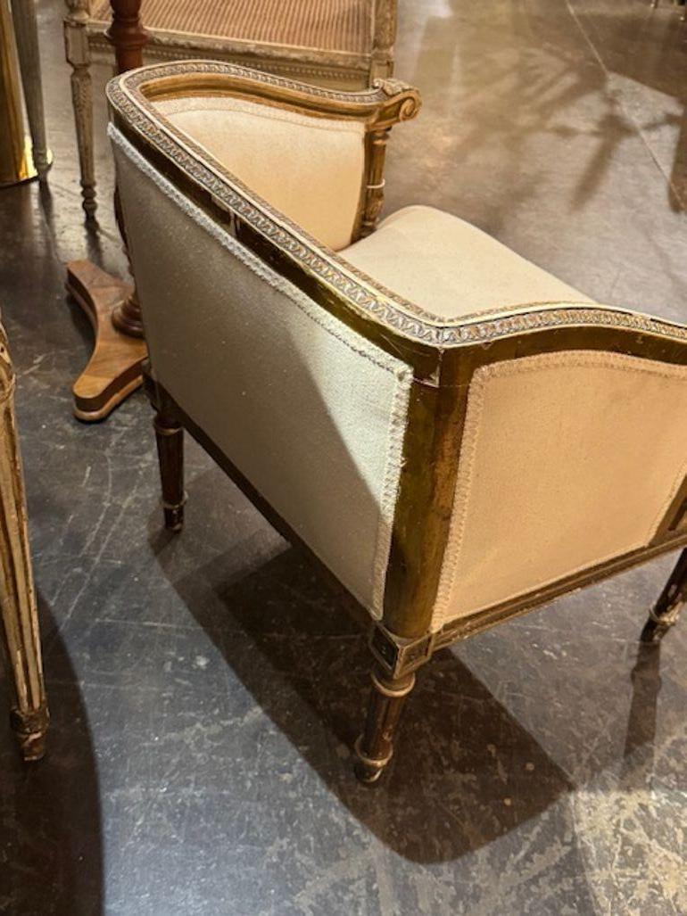 19th Century French Louis XVI Vanity Chair For Sale 2