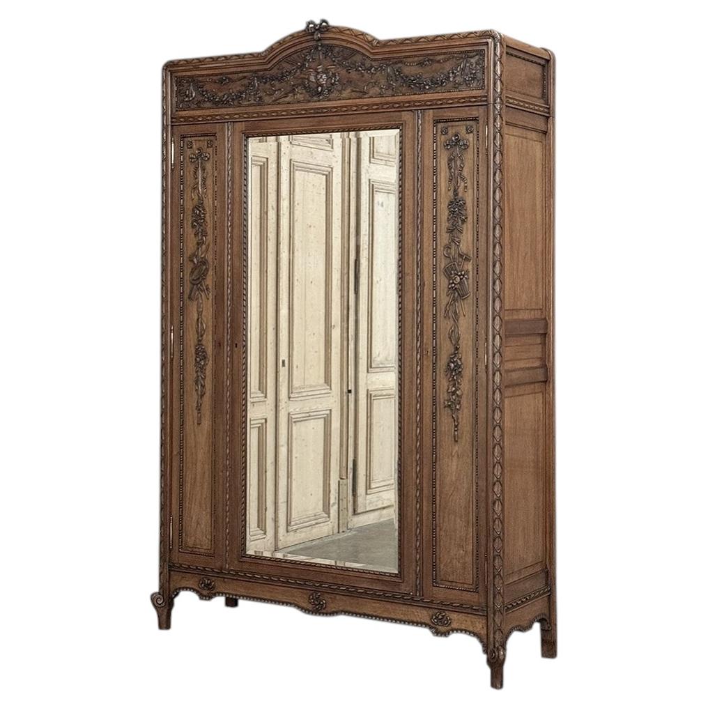 19th Century French Louis XVI Walnut Armoire