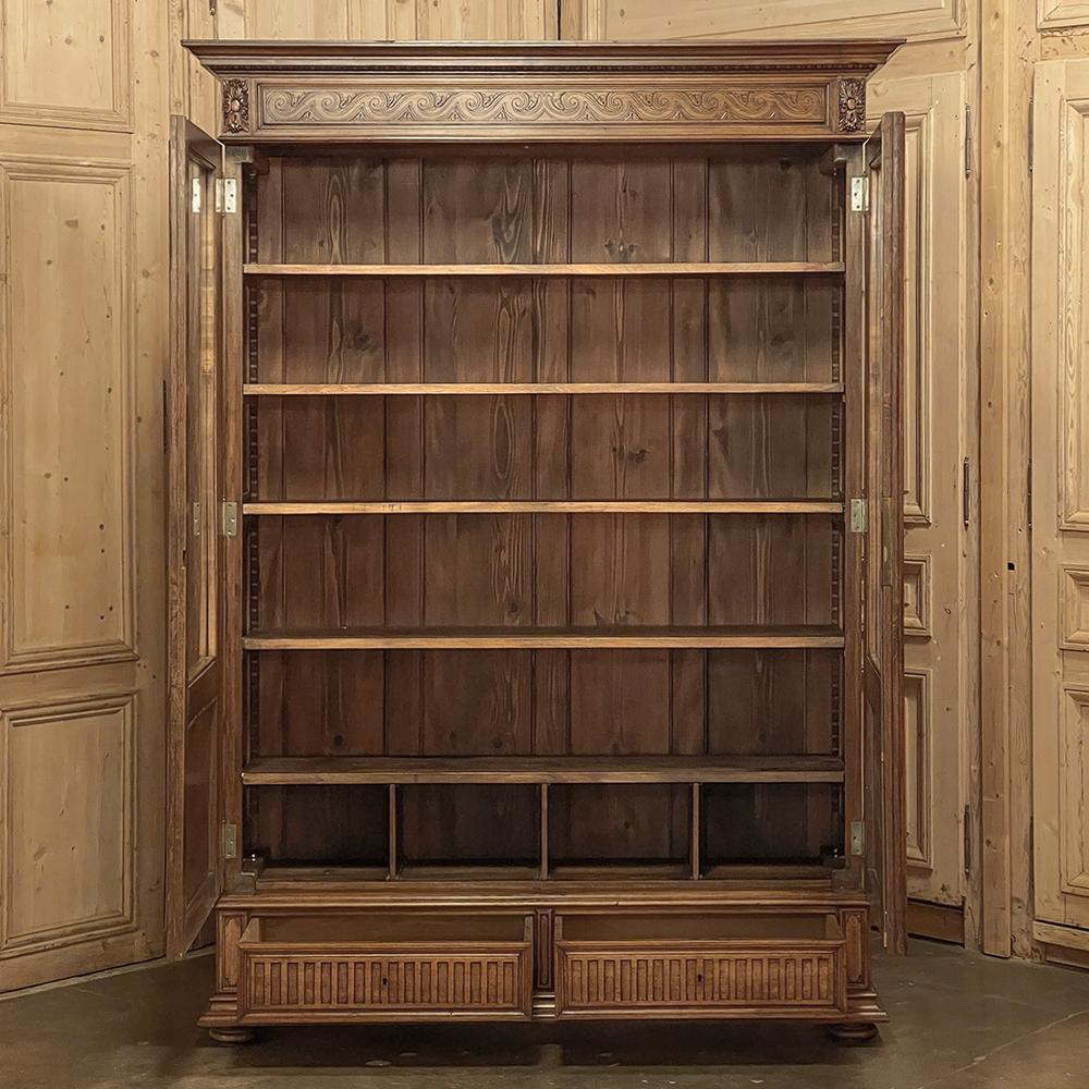 Late 19th Century 19th Century French Louis XVI Walnut Bookcase For Sale
