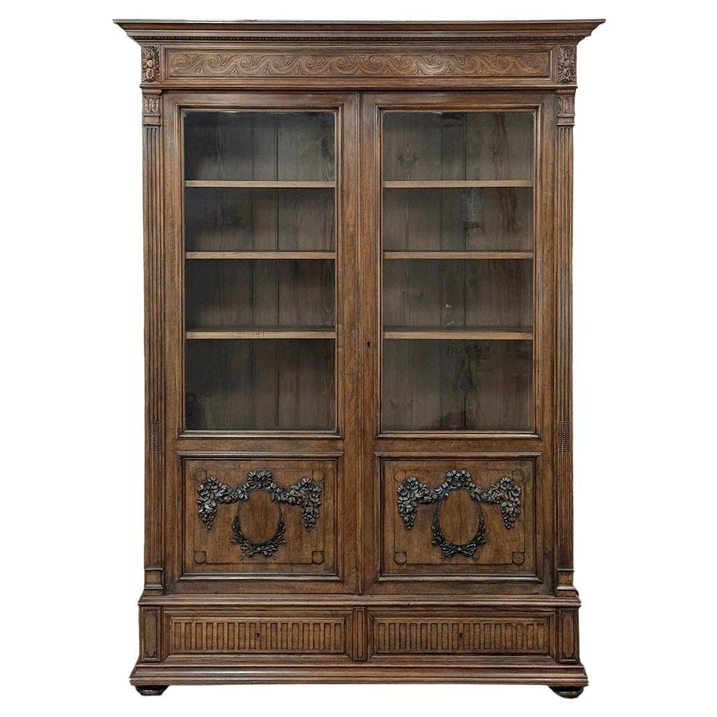 19th Century French Louis XVI Walnut Bookcase