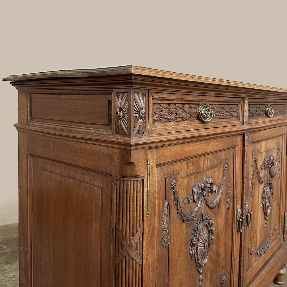 19th Century French Louis XVI Walnut Buffet ~ Sideboard For Sale 4