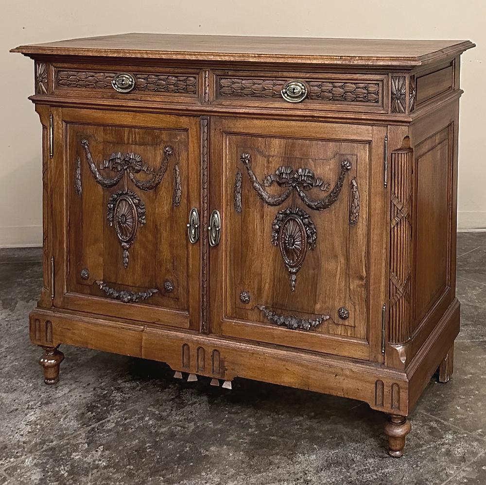 Late 19th Century 19th Century French Louis XVI Walnut Buffet ~ Sideboard For Sale