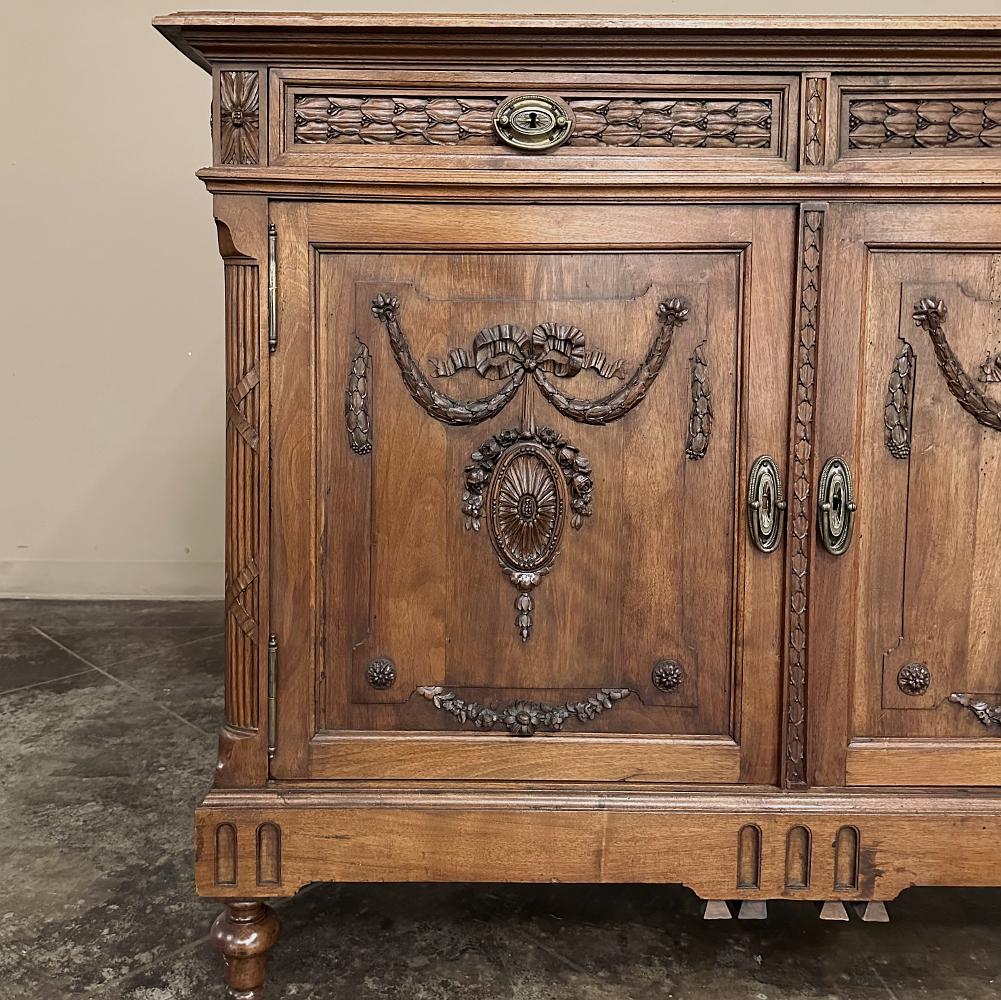 19th Century French Louis XVI Walnut Buffet ~ Sideboard For Sale 2