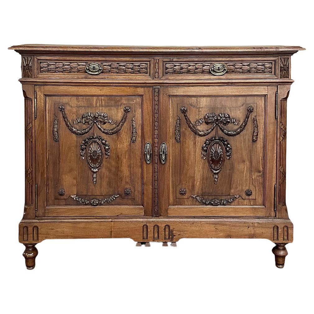 19th Century French Louis XVI Walnut Buffet ~ Sideboard For Sale