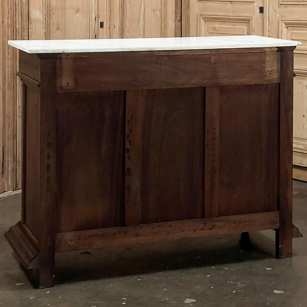 19th Century French Louis XVI Walnut Buffet with Carrara Marble For Sale 15