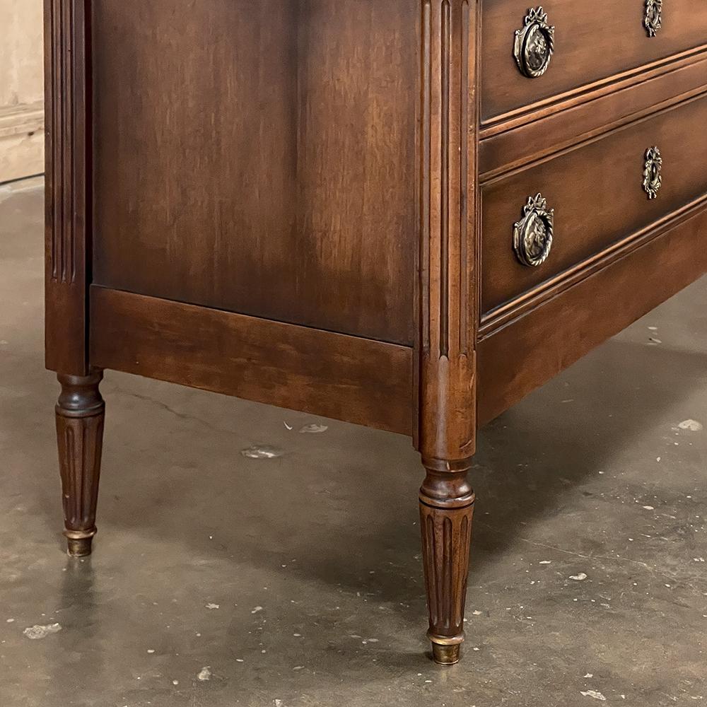 19th Century French Louis XVI Walnut Commode, Chest of Drawers For Sale 4