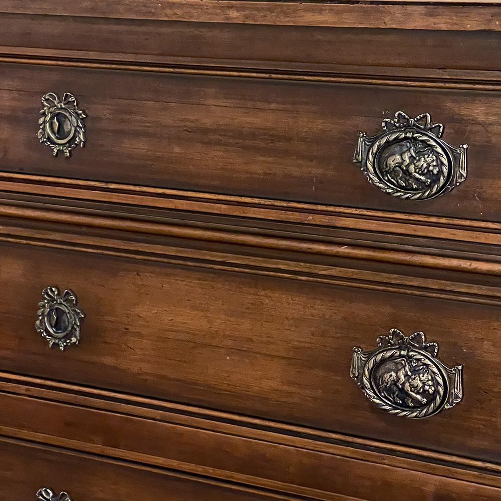 19th Century French Louis XVI Walnut Commode, Chest of Drawers For Sale 11