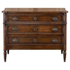 Antique 19th Century French Louis XVI Walnut Commode, Chest of Drawers