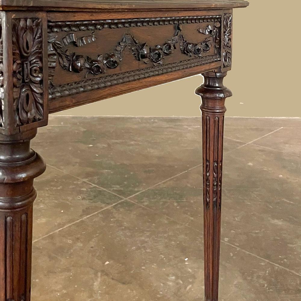 19th Century French Louis XVI Walnut Double-Faced Writing Table For Sale 8