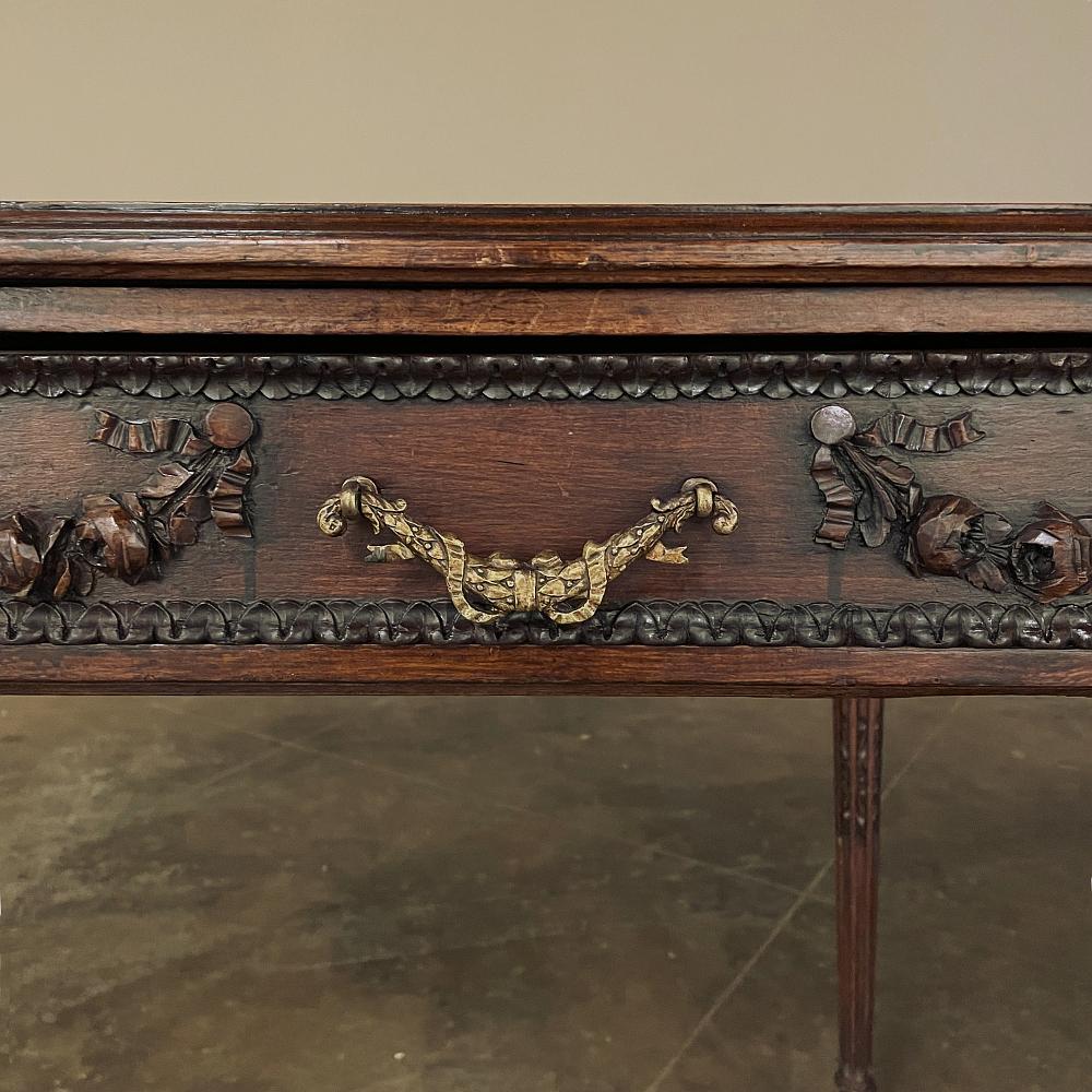 19th Century French Louis XVI Walnut Double-Faced Writing Table For Sale 10