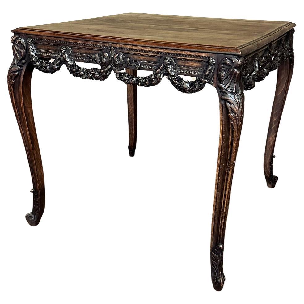 19th Century French Louis XVI Walnut End Table ~ Center Table For Sale