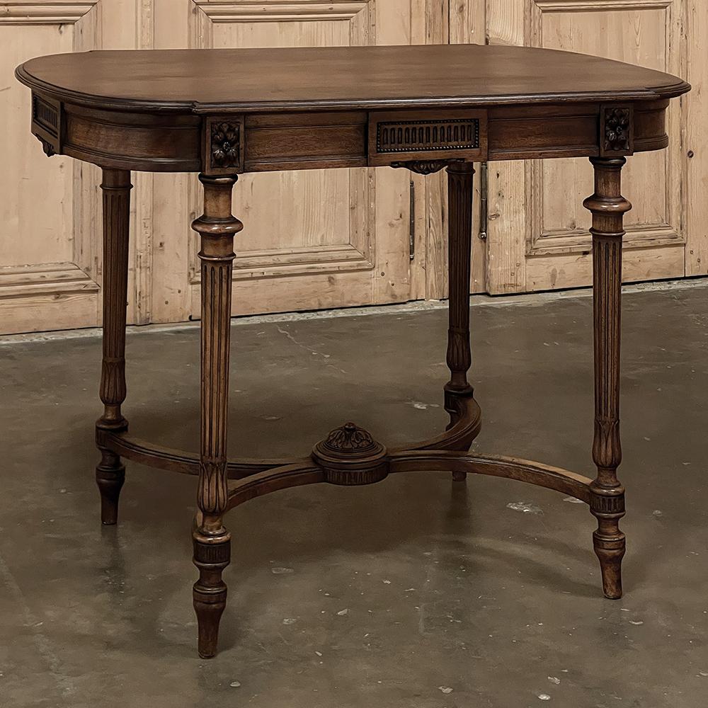 19th Century French Louis XVI Walnut End Table ~ Library Table For Sale 12