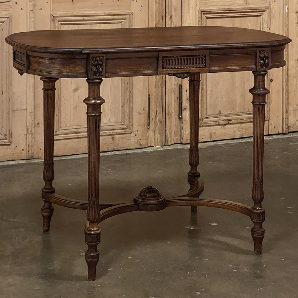 Late 19th Century 19th Century French Louis XVI Walnut End Table ~ Library Table For Sale
