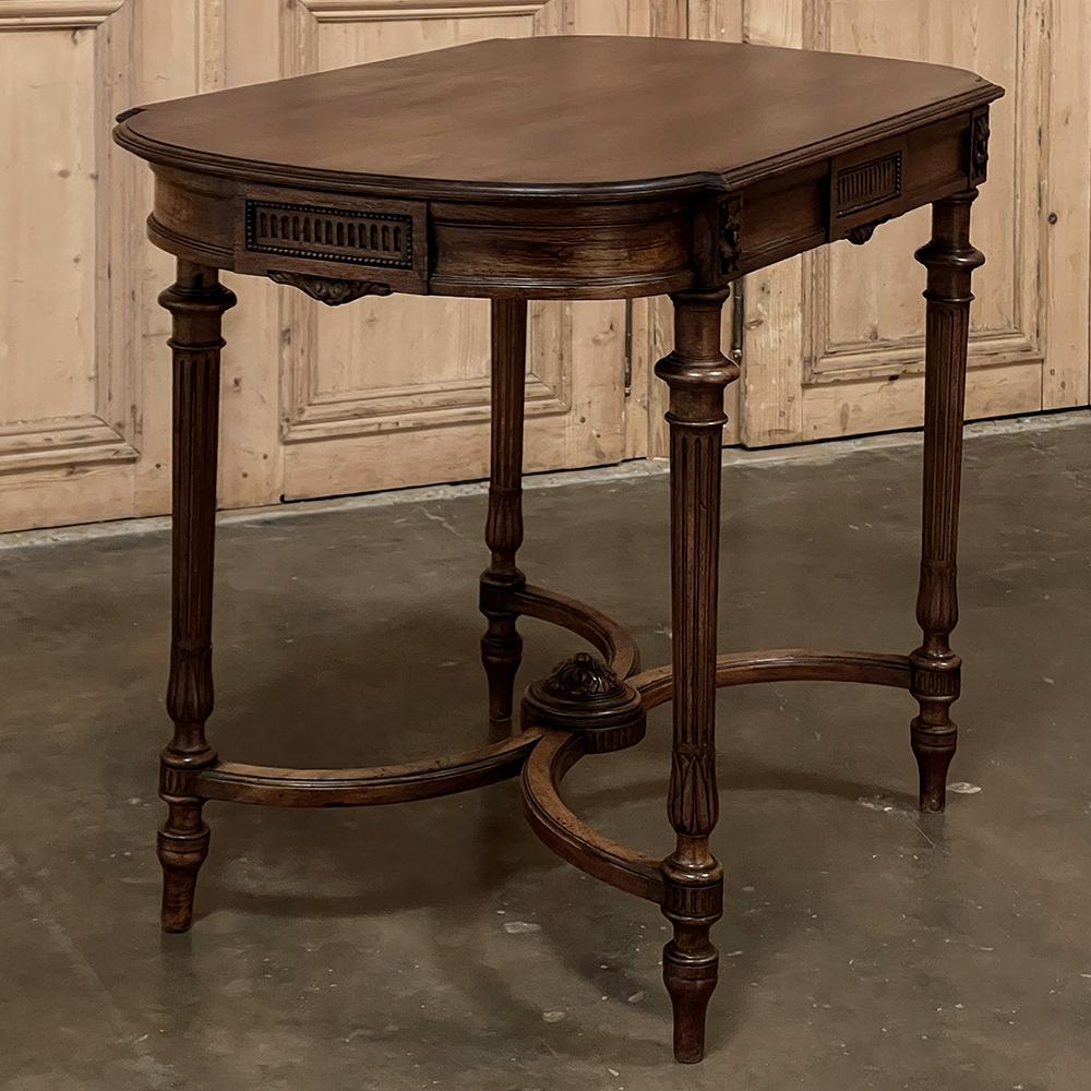 19th Century French Louis XVI Walnut End Table ~ Library Table For Sale 4