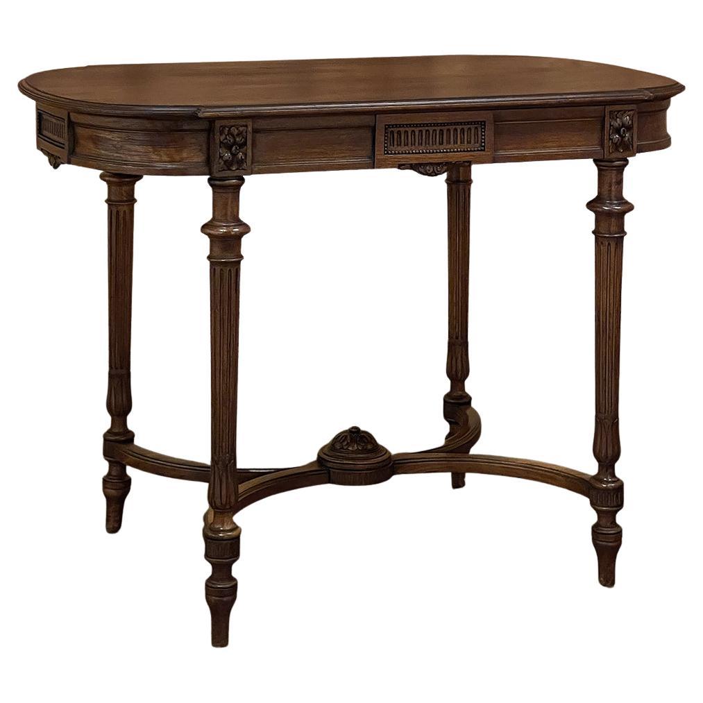 19th Century French Louis XVI Walnut End Table ~ Library Table For Sale