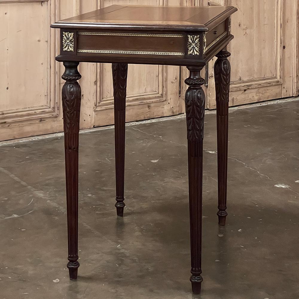 19th Century French Louis XVI Walnut End Table with Bronze Mounts For Sale 6