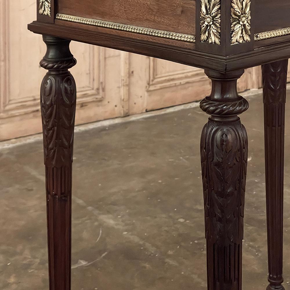 19th Century French Louis XVI Walnut End Table with Bronze Mounts For Sale 10