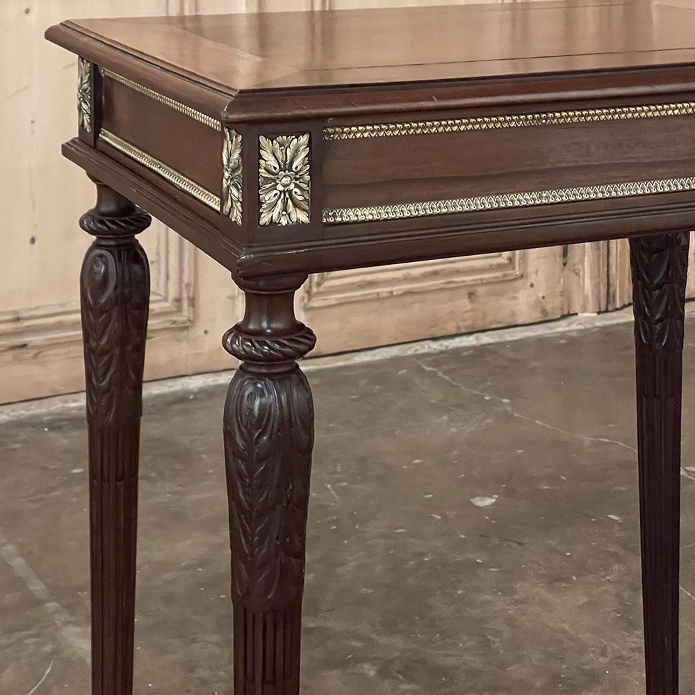 19th Century French Louis XVI Walnut End Table with Bronze Mounts For Sale 13